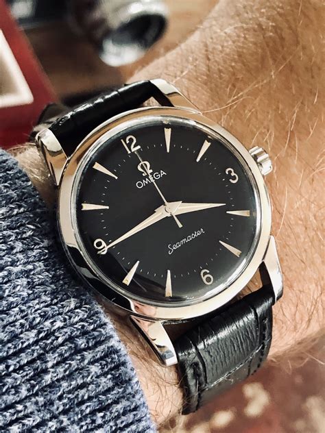 omega seamaster face|omega seamaster black dial.